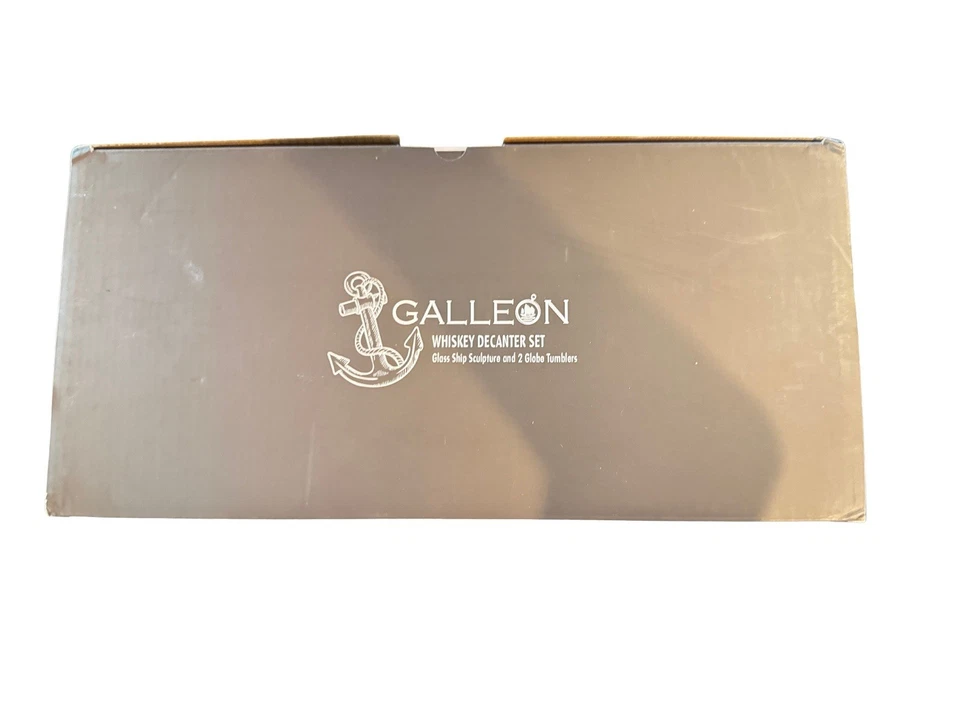 Galleon Whiskey Decanter Set Glass Globe and 2 Globe Tumblers New - Image 3 of 3