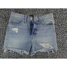 BDG Urban Outfitters Girlfriend High-Rise Distressed Denim Shorts Light Wash 25