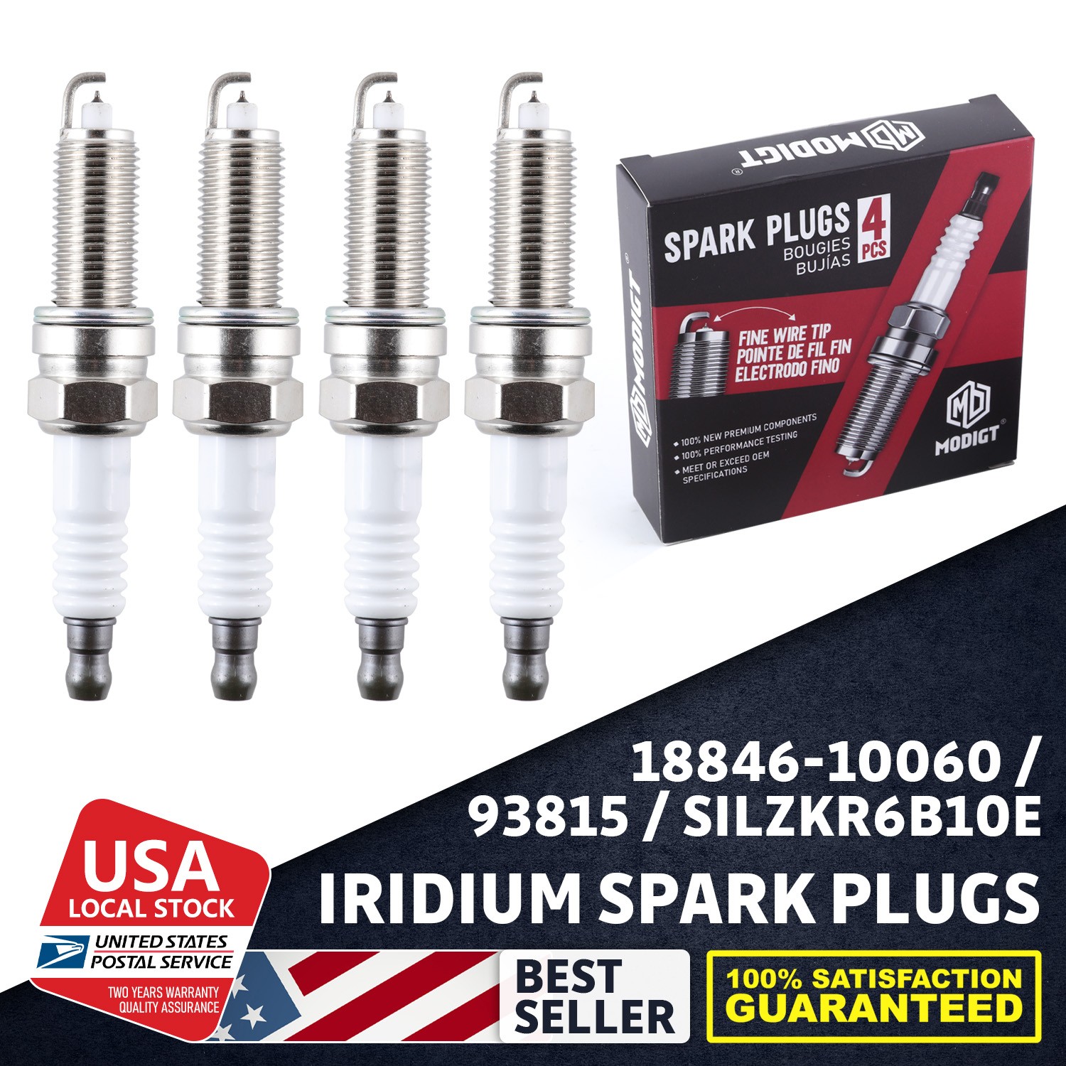 High quality 4X Iridium 18846-10060 Spark Plugs For Hyundai ACCENT KIA RIO SOUL