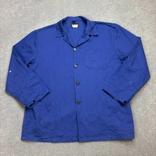 French Jacket Adult Large Blue VTG Work Wear Utility Canvas Chore Outdoor Mens