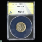 1937-D Buffalo Nickel ANACS MS 64 - Very Rusty Reverse Die Strike