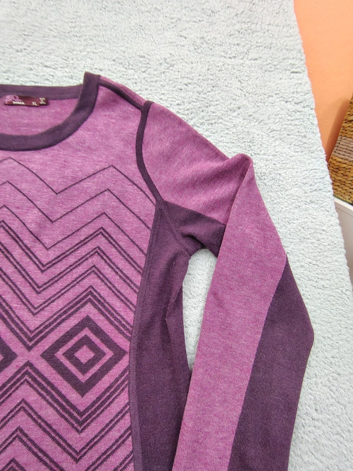 Vestido Suéter Prana Delia Para Mujer Púrpura Ciruela XL Mezcla de Lana Largo Medio Exterior Foto 4 de 4