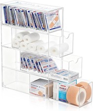 Large Bandage Storage Organizer with Lid Acrylic Bandaid Storage Container with