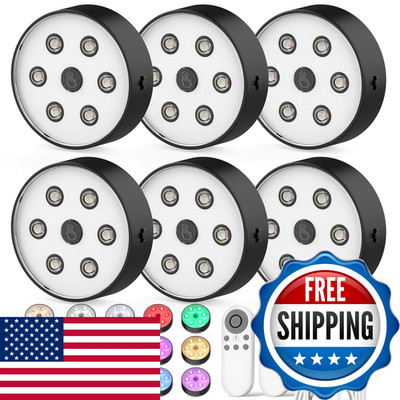 Onumii Rechargeable Puck Lights Remote 2.4G Under Cabinet Lighting 2600Mah Sync
