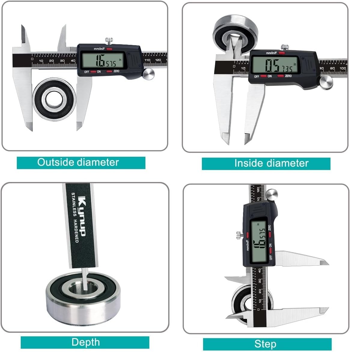 Kynup Micrometer Caliper Tool, 12Inch Digital Caliper, Vernier 12Inch, Black 