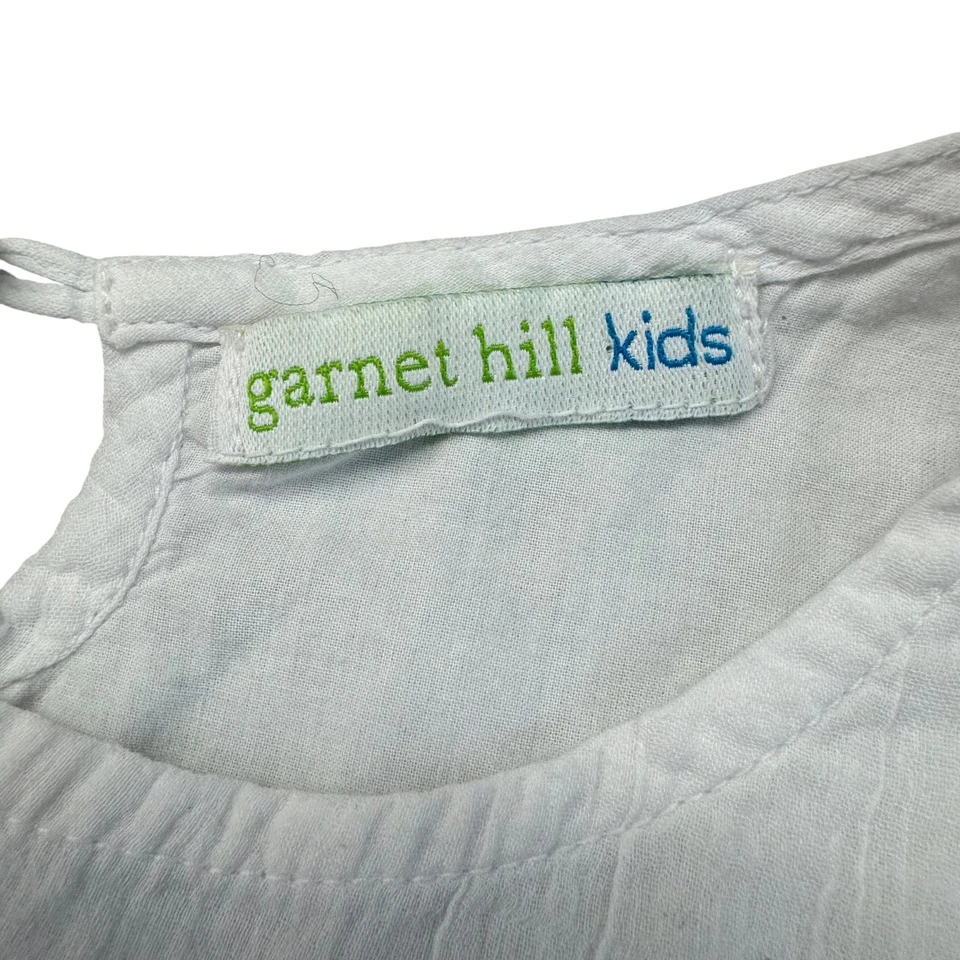 Vestido Garnet Hill Niños Niñas 6T Blanco Púrpura Rosa Ombre Sin Mangas Forrado Algodón Foto 3 de 4