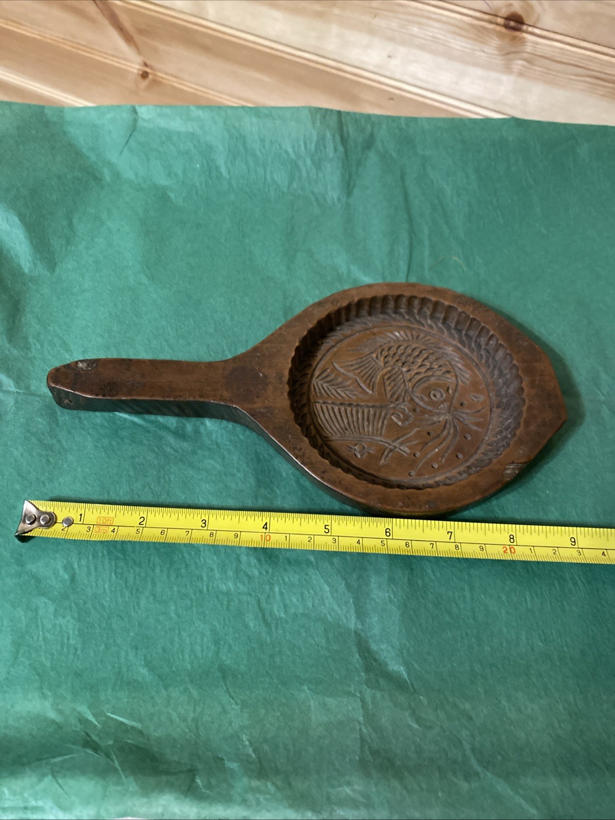 Vintage -Antique Hand Carved Wooden Rice Cake Mold Read Description