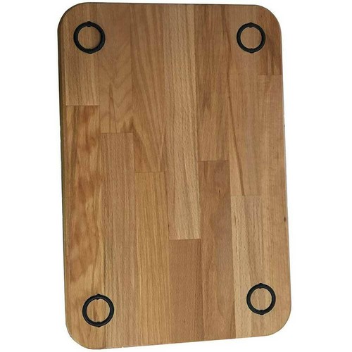 Tagliere Vassoio in Legno di Faggio per Carne con Porta Salse e Piedini 45x30cm - Foto 4 di 6