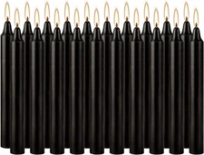 Unscented Black Spell Chime Candle-4 Inch Tall Taper Candles-20 Pcs Chime Candle