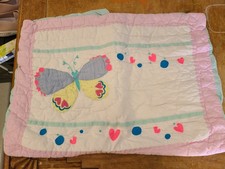 Pottery Barn Kids "Embroidered Butterfly Hearts" Quilted Standard Sham