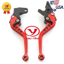 For Yamaha  Raptor YFM660 2001,2003-2004 CNC Red Short Brake Clutch Levers Pair