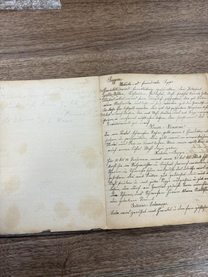 RARE Antique German Handwritten Sütterlin Cookbook c.1890-1930 Linzer Torte - Image 3 of 4