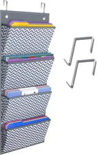 Hanging Wall File Organizer Wall Mount File Storage Organizer Pocket Chart, over