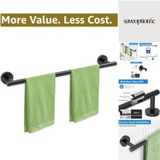 Matte Black Towel Bar, 24 Inch Bathroom Towel Rack, Stainless Steel Towel Rod...