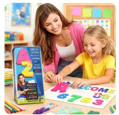 ARTSKILLS REPOSITIONABLE POSTER LETTERS A-Z 0-9 HOMESCHOOL CLASSROOM 345PC SET