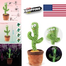 Dancing Cactus Talking Toy 13 Inch Interactive Plush Mimics Singing and Dancing