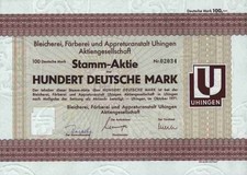 Bleicherei F&auml;rberei Appretur 1971 Uhingen Stuttgart Hof Kulmbach Wei&szlig;bach 100 DM