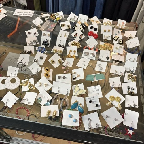 Huge Lot of 72 Pairs of Earrings Costume Fashion Jewelry Pierced Vintage Modern