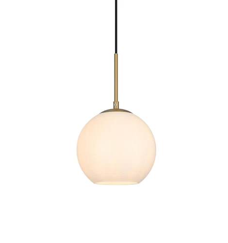 Living District Baxter 8" Pendant Frosted White Shade In Satin Gold - Picture 3 of 10