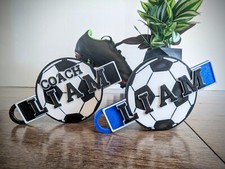 Personalized Football / Soccer Name Tag Keychain - Rep Team With 3D Bag Tag