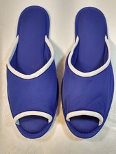 Vintage Vanity Fair Nylon Washable Peep Toe Slippers Women's Shoes Size L 8-9