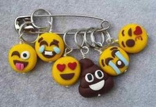 Stitch Markers EMOJI for Knit or Crochet set of 6 knitting wool crochet