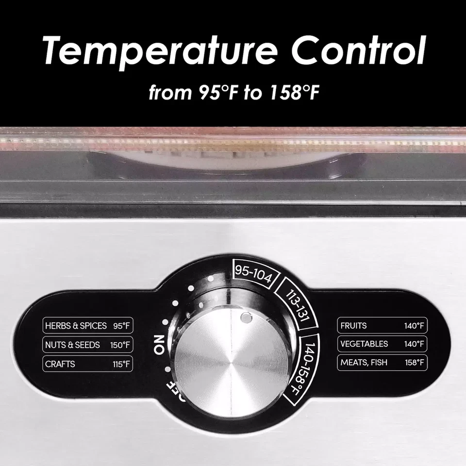 Stainless Steel Tray Food Dehydrator with Adjustable Temperature. 240W. #EFD3251 - Image 3 of 3