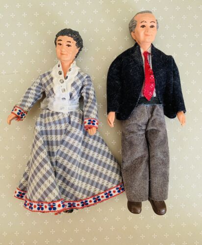 Two Vintage Dolls House Dolls Rubber Bendable Bodo Henig Huckle Lundby VGC - 第 1/5 張圖片