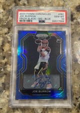 2020 Panini Chronicles Joe Burrow Prizm Black Blue Auto 20/25 PSA 10 Gem Mint!