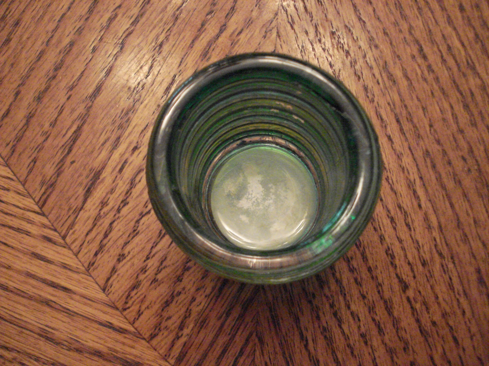 set 2Luminessence Glass Votive Candle Holders Aqua & Green/ Orange