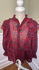 New look Wmn sz 10 cheetah red black teal pea...