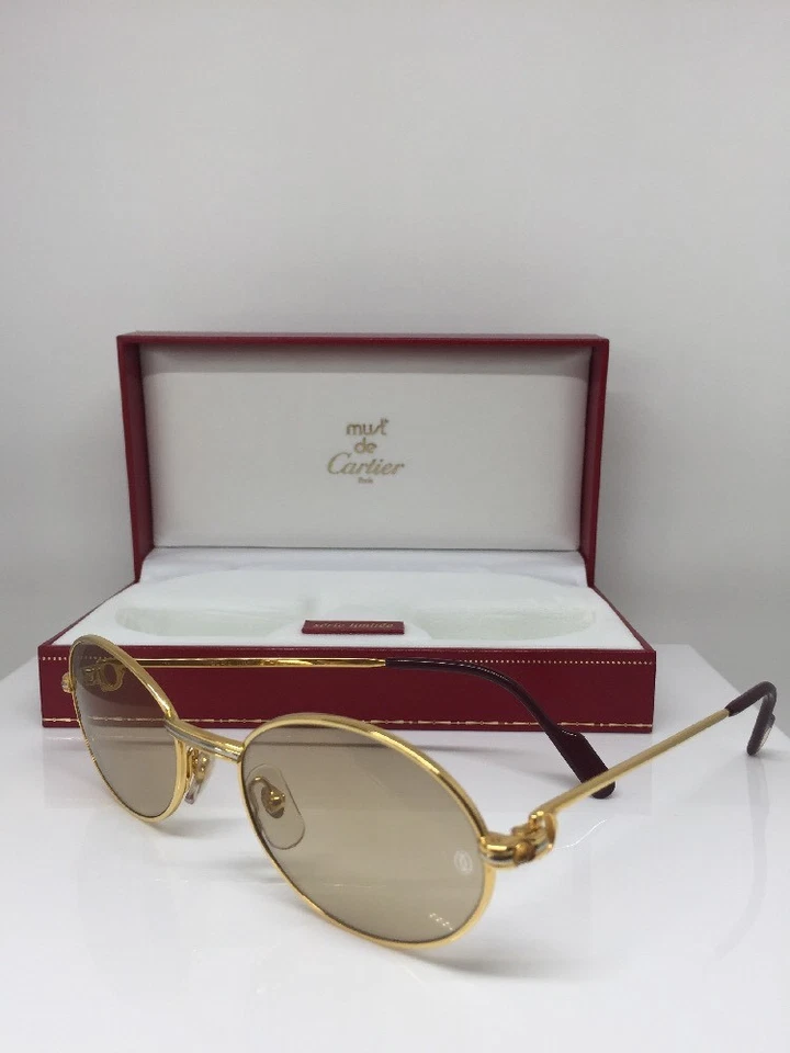 Nuevas gafas de sol vintage Cartier Saint Honore serie limitada con zafiro años 80 49 mm Foto 2 de 4