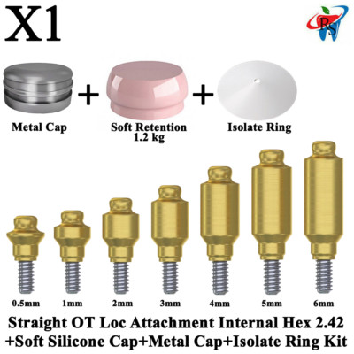 1x Kit Straight OT Loc Attachment Int Hex 2.42 Soft Silicone Metal Cap Ring 
