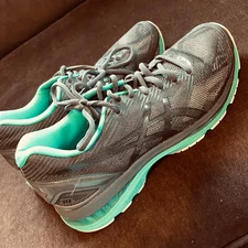 Asics GEL-Nimbus 19 Lite-Show T7C8N-9590 Women's 7.5 Running Dark Grey/Green