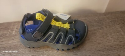 Boy's Navy Blue/yellow Afton Adjustable Hiking Sandals size 7 by Cat & Jack