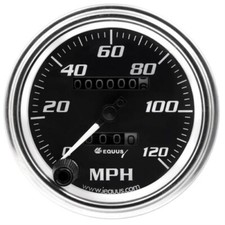 Equus E7072 Speedometer 7000 Series 3-38 Inch Mech. 0-120 Mph Chrome