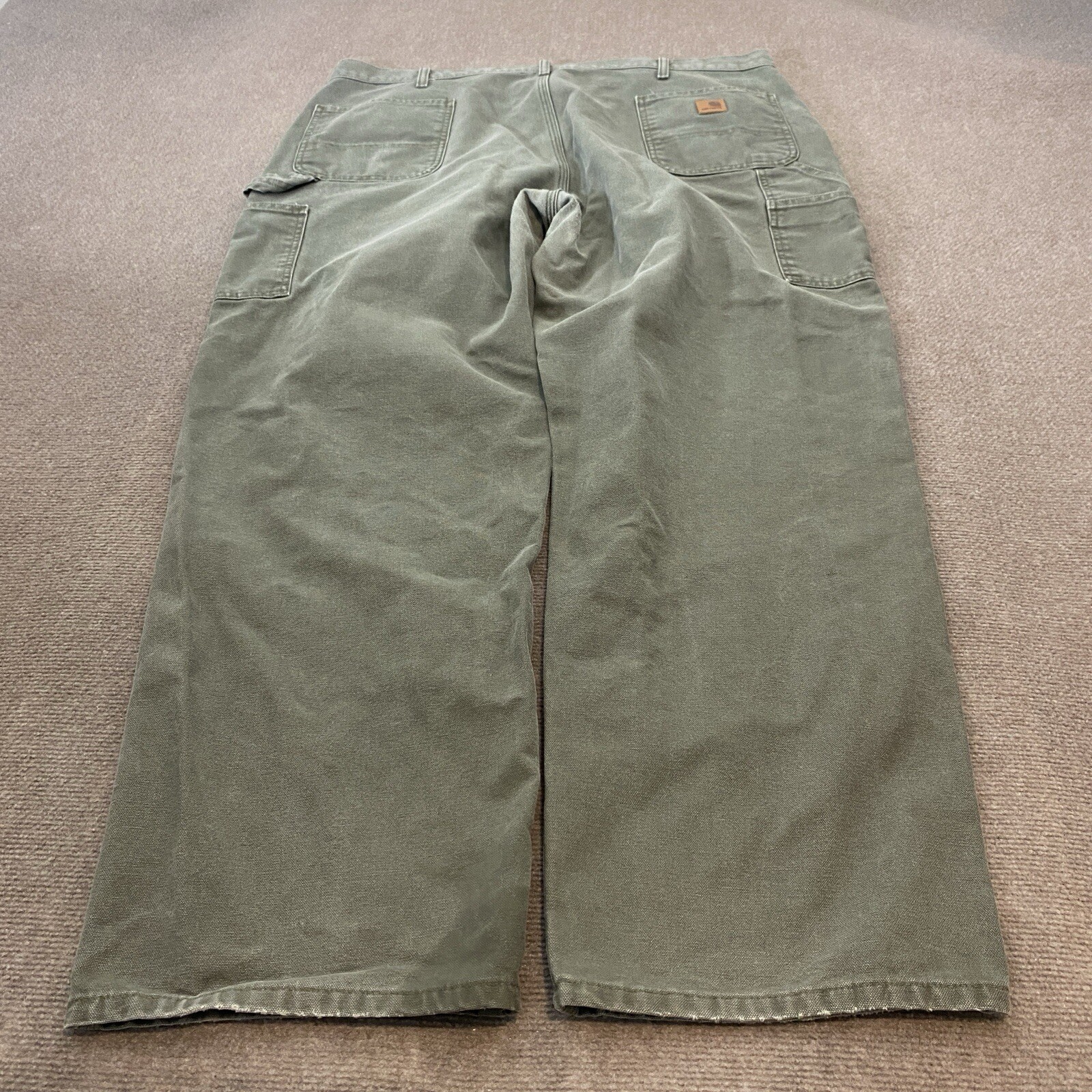 Carhartt B11 MOS Distressed Faded Green Baggy Wide Leg Pants Men 44x34 Y2K Style