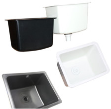 PP Sp&uuml;lbecken schwarz Einzelgr&ouml;&szlig;e 430x330x280