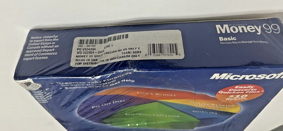 MICROSOFT Vintage Money 99 Basic for Windows Original Retail CD NEW SEALED - Image 4 of 4