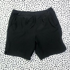 Lands' End REGULAR 9 Quick Dry cover up Shorts Swim Solid Black 505894 sz 18