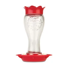 Pennington Glass Red Hummingbird Feeder, 16 oz Nectar Capacity