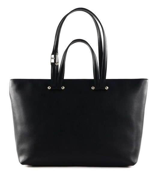 Furla Duetto Tote L Schultertasche Tasche Nero + Nero Int Schwarz Neu-image