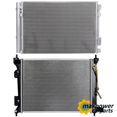 Radiator & AC Condenser Cooling Kit For 12-13 Hyundai Accent Kia Rio 1.6 L4 97Cu