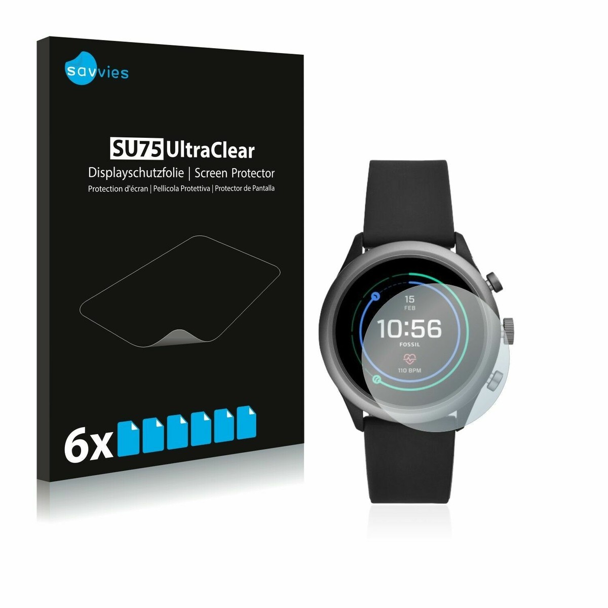 Tempered Glass Fossil Sport Screen Protector 43mm Fossil Sport (43