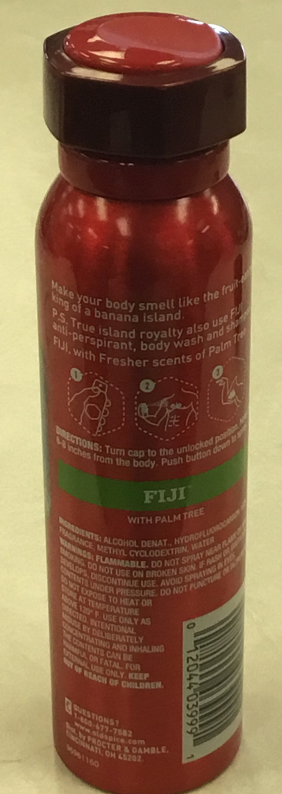 One Spray lasts all Day Old Spice Refresh Body Spray Figi w/ Palm Tree 3.75 oz 