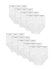 9 Pack Men's Comfortable Tag-Free 100 Cotton Classic Briefs,X-Large White