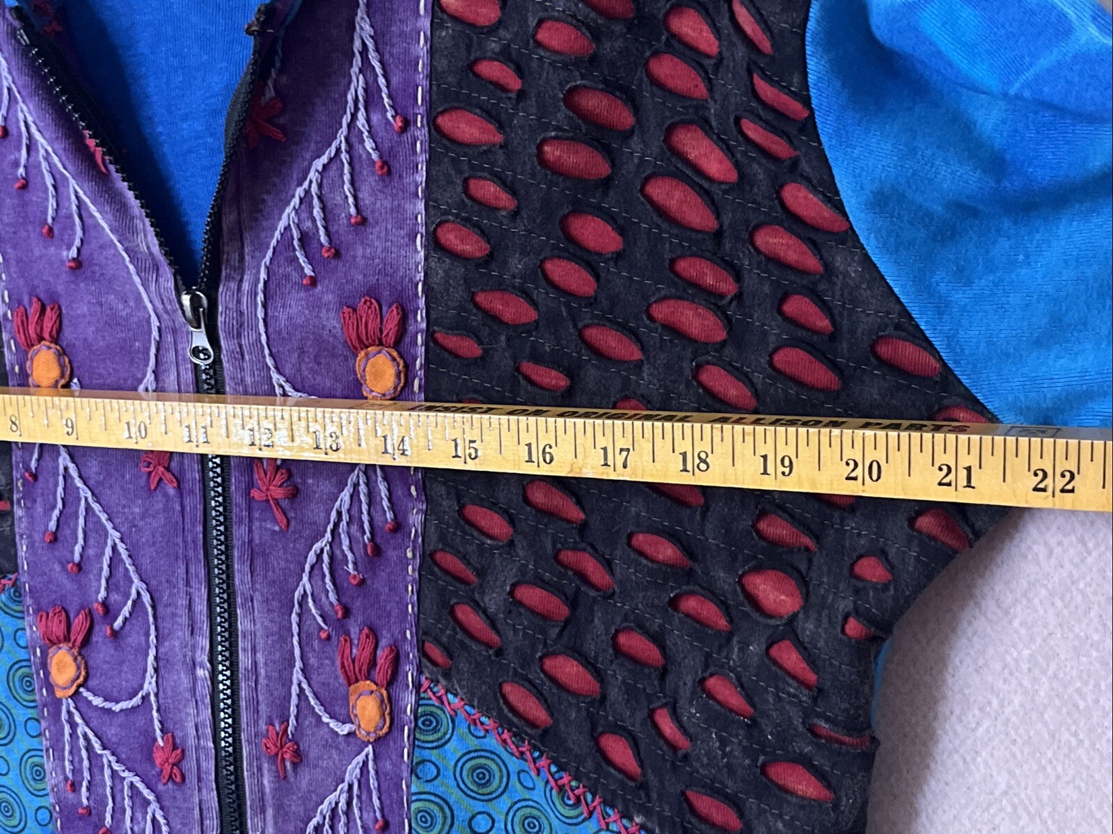 Hippy Boho Winter Cotton Patchwork Long Jacket Ho… - image 4