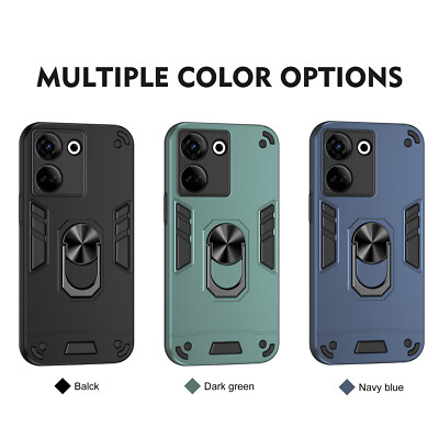 Hybrid Lens protection Ring stand Armor Back case For Tecno Camon 20 Pro 6.67''