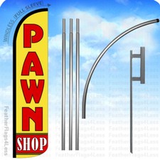 PAWN SHOP - Windless Swooper Flag 15' KIT Feather Banner Sign - yz