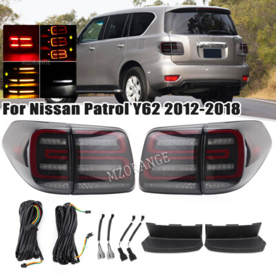 4X LED Dynamic Smoked Black Rear Tail Light Lamp for Nissan Patrol Y62 2012-2020